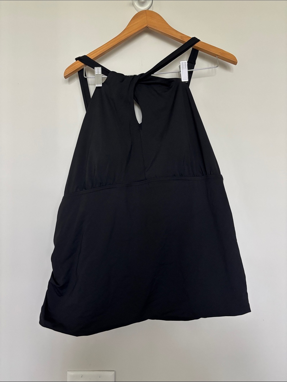 Lands’ End Black Keyhole Tankini Top Sz 3X (24W-26W) EUC